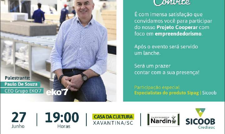 Sicoob irá realizar palestra com o CEO do Grupo EKO'7