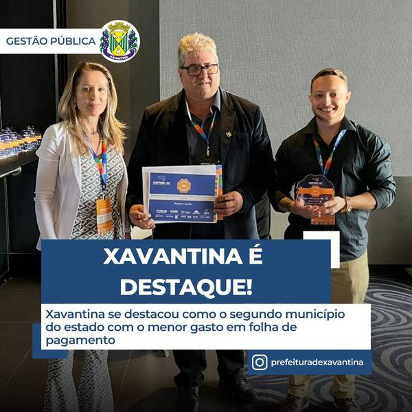 Xavantina é destaque na Gestão Pública: segundo menor gasto com folha de pagamento em SC