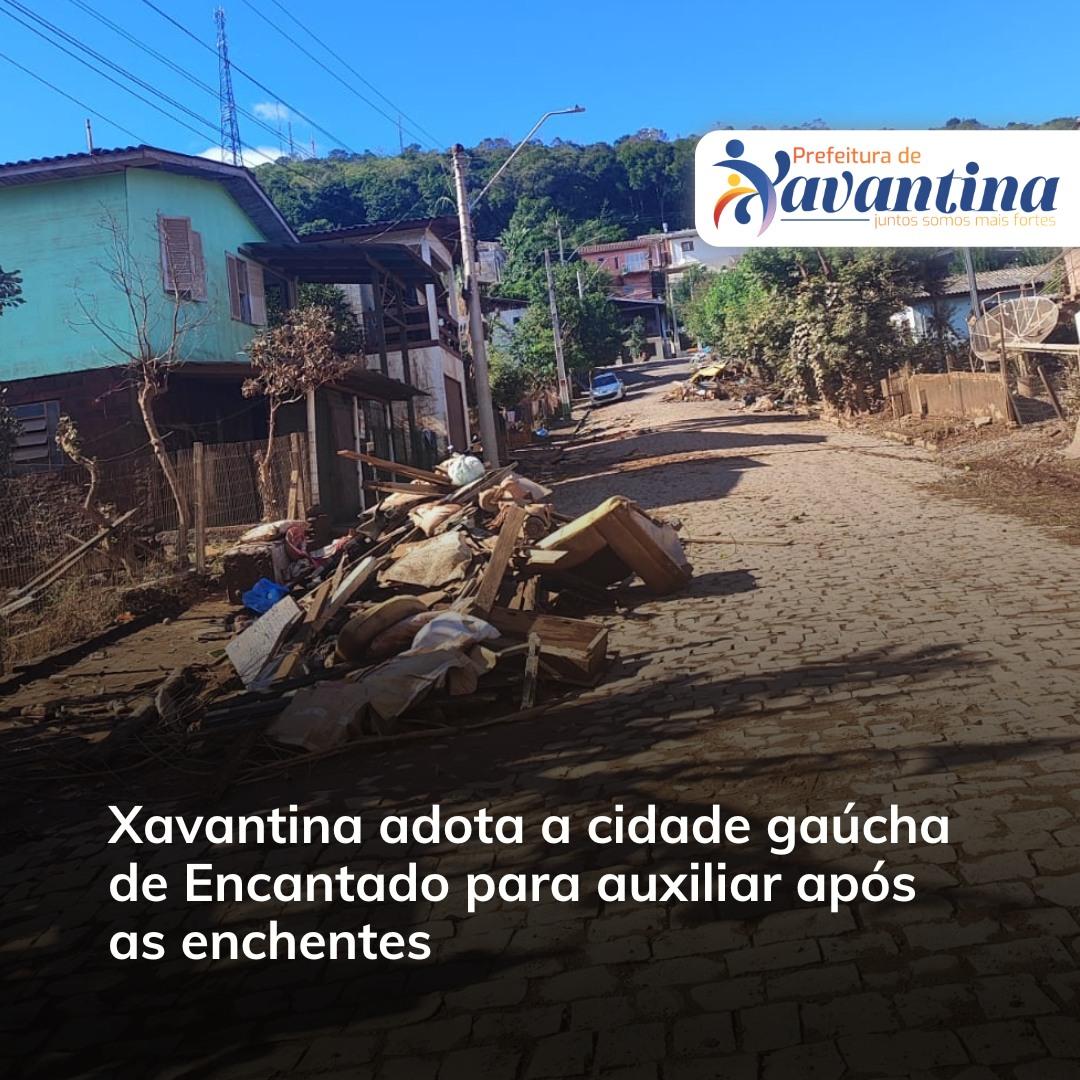 Xavantina adota a cidade gaúcha de Encantado para auxiliar após as enchentes