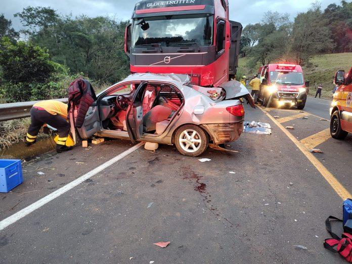 Mulher grávida morre em colisão registrada no Oeste de Santa Catarina