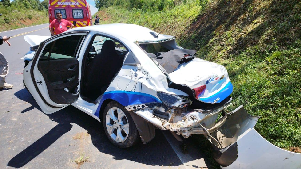 Carro da saúde de Irani se envolve em acidente em Ponte Serrada